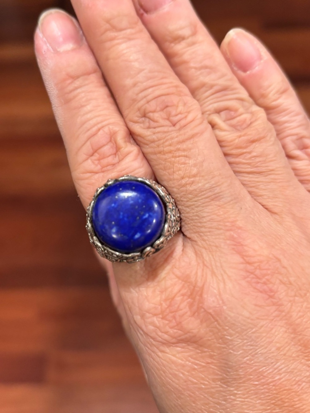 Bold Lapis Blue sterling silver Statement Ring